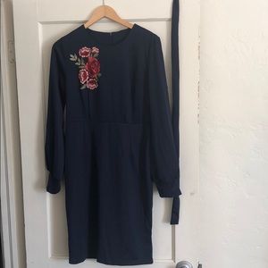 Navy Flower SHEIN Dress